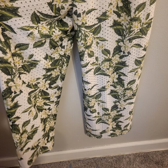 Betsey Johnson Women’s 14 White Green Floral Taylor Corset Jumpsuit Wide Leg - Picture 12 of 14